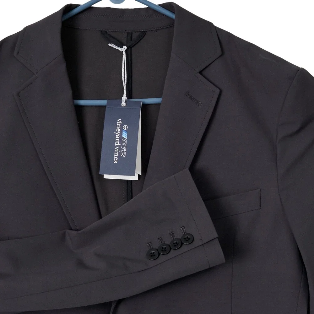 Vineyard Vines On-The-Go Blazer Men 38R Dark Night Lightweight Stretch Cotton